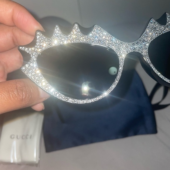 Gucci GG0781S 003 CRYSTALS CAT-EYE FRAME Sunglasses - Picture 10 of 17